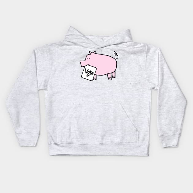 Cute Pig says Vote Kids Hoodie by ellenhenryart